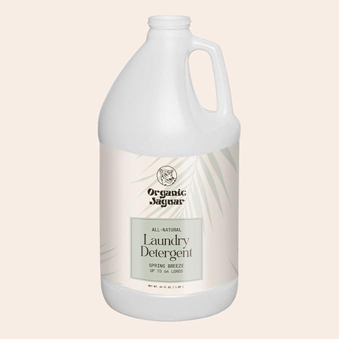 Laundry Detergent, Spring Breeze, Up to 64 Loads, 100% Natural Formula with Essential Oils, Gentle & Effective Formula Without Harsh Ingredients, Paraben & Sulfate Free, Natural Scent