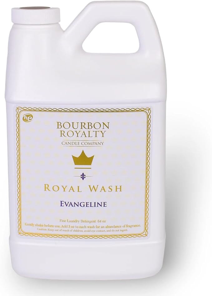 Royal Wash 64 Ounce High Efficiency Scented Fragranced Liquid Laundry Detergent, Evangeline, White