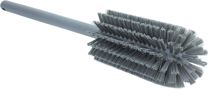 SPARTA Scrub Brush Bottle Brush, Dishwasher Safe Brush with Hanging Hole for Cleaning, Plastic, 16 Inches, Gray, (Pack of 4)