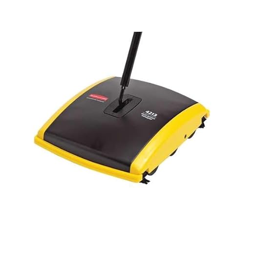 Rubbermaid Commercial Products Executive Series 7.5" Dual-Action Bristle Mechanical Sweeper, Cordless, Black, Collects Dust, Dirt, and Debris from Hard Floors and Carpet