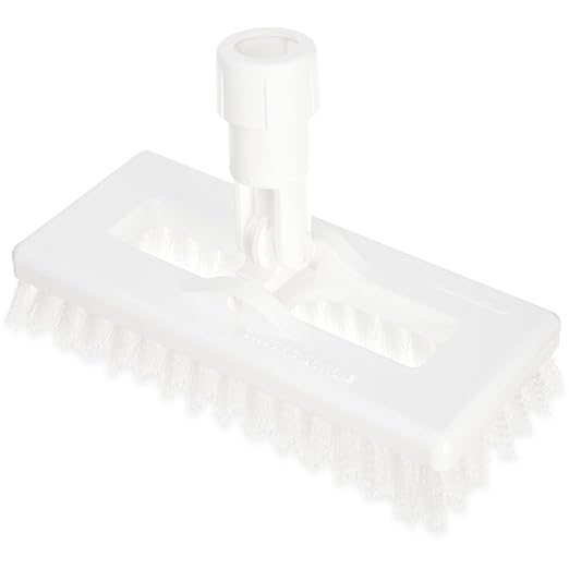 SPARTA 3638831EC05 Polyester Rectangle Scrub Brush, Floor Brush, Cleaning Brush With Swivel Head For Cleaning, 8 Inches, White