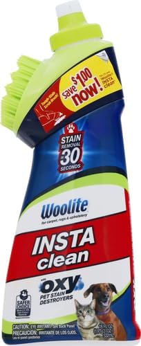 Woolite InstaClean Pet with Brush Head Cleaner, 1740, 18 fl. oz, 18 Fl Oz , white