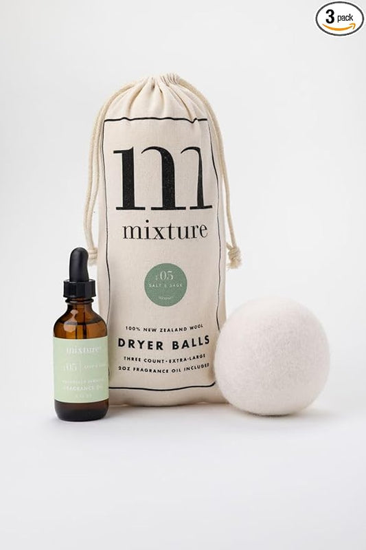 Mixture No 05 Salt & Sage Wool Dryer Balls 3-Pack