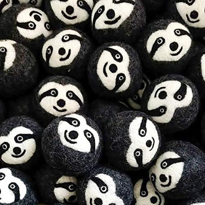 Friendsheep Wool Dryer Balls 6 Pack XL Organic Premium Reusable Cruelty Free Handmade Fair Trade No Lint Fabric Softener Gray Sloth - Sloth Squad