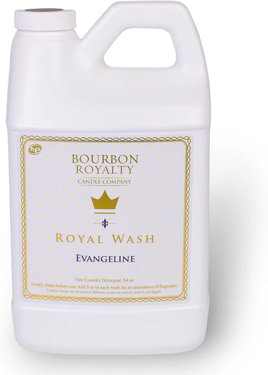 Royal Wash 64 Ounce High Efficiency Scented Fragranced Liquid Laundry Detergent, Evangeline, White