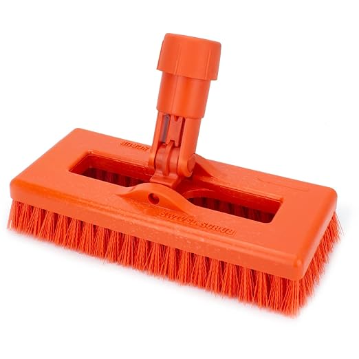 SPARTA 3638831EC05 Polyester Rectangle Scrub Brush, Floor Brush, Cleaning Brush With Swivel Head For Cleaning, 8 Inches, Orange