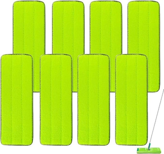 Replacement Microfiber Mop Pads for Libman Rinse 'n Wring Mop and Bucket System, Washable Reusable Wet & Dry Cleaning Refill Head for Multi-Surface Floor-8 Pack