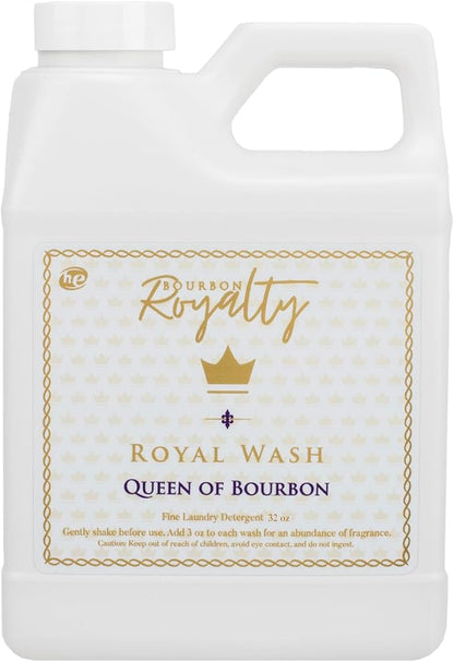 Royal Wash 32 Ounce High Efficiency Scented Fragranced Liquid Laundry Detergent, Queen of Bourbon, White