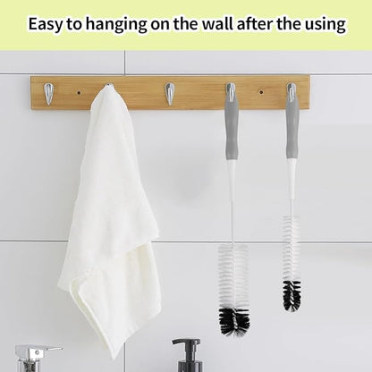 Bottle Cleaner Brush Set - Long Handle Bottle Brushes for Cleaning Narrow Neck Bottles, Beer, Wine, Baby Bottle, Pipes, Tubes, and Small Bottle