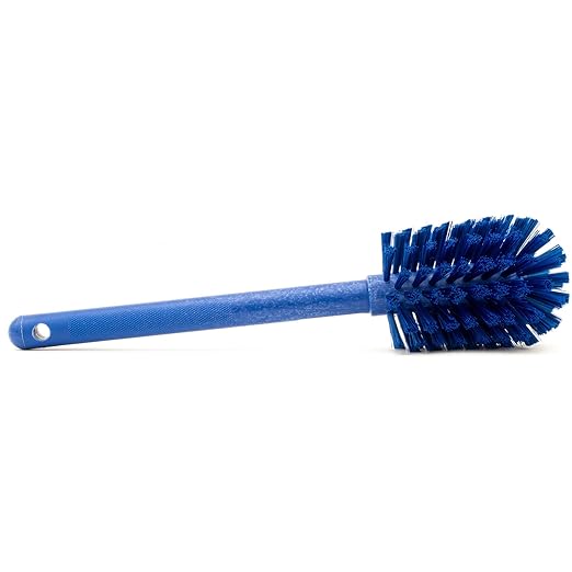 SPARTA Large Water Bottle Brush Ideal for Wide-Mouth Jars, Bottles and Tumblers, Dishwashing Tool with Handle for Home and Commercial Kitchens, Plastic, 12 Inches, Blue, (Pack of 6)