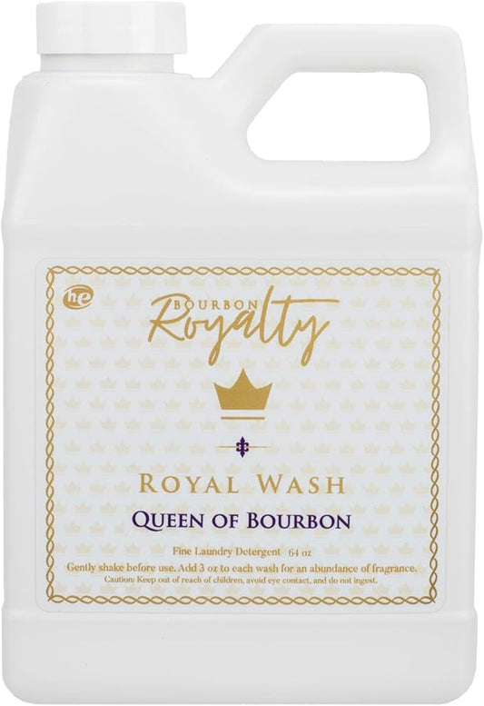 Royal Wash 64 Ounce High Efficiency Scented Fragranced Liquid Laundry Detergent, Queen of Bourbon, White