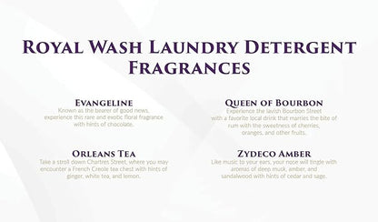 Royal Wash 64 Ounce High Efficiency Scented Fragranced Liquid Laundry Detergent, Evangeline, White