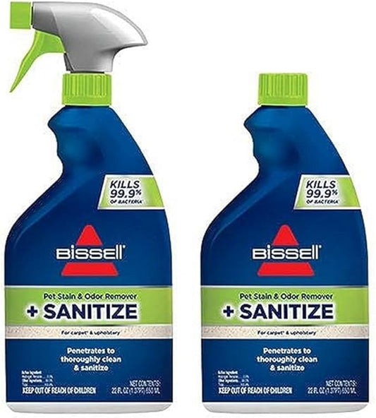 Bissell Pet Stain & Odor Remover + Sanitize Formula, 22 oz, 2 Pack, 11299
