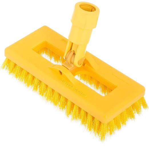 SPARTA 3638831EC05 Polyester Rectangle Scrub Brush, Floor Brush, Cleaning Brush With Swivel Head For Cleaning, 8 Inches, Yellow
