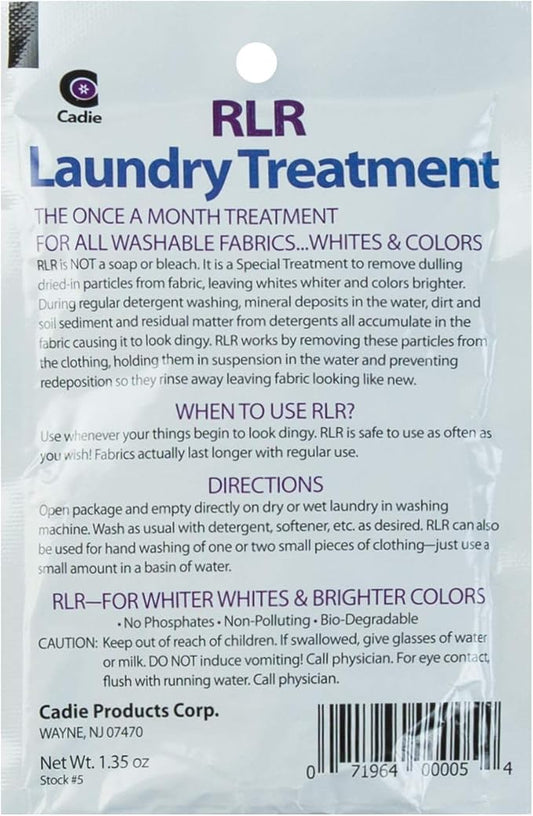 RLR Natural Laundry Detergent Powder – Whitens, Brightens, Refreshes Baby Cloth Diaper Detergent, Musty Towels, Workout Clothes - Non-toxic, Fragrance-Free For Sensitive Skin (Pack of 12)