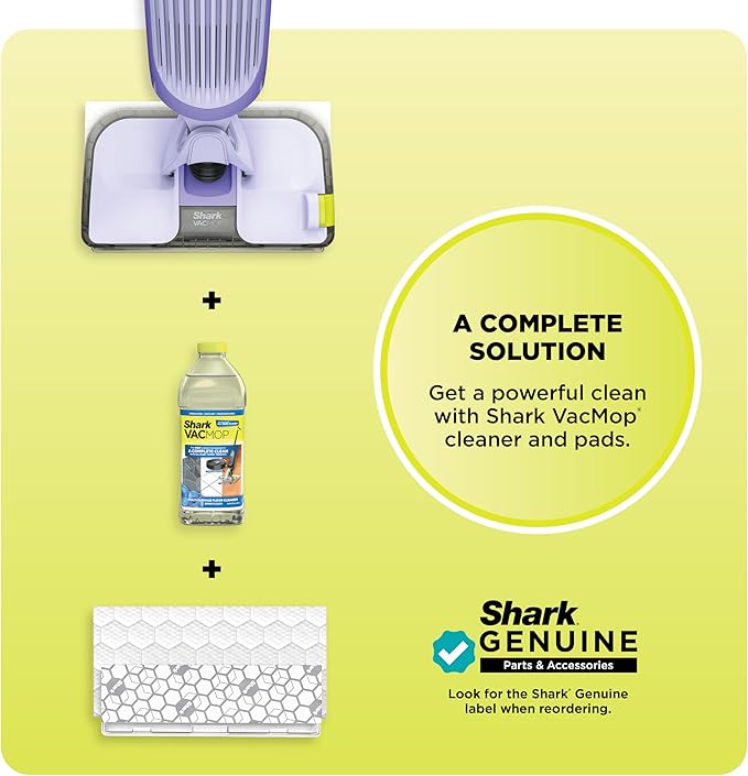 Shark VACMOP Pro Cordless Hard Floor Cleaner, Vacuum and Spray Mop, Powerful Suction, Lightweight, LED Headlights, Includes 4 Disposable Pads, 12oz Multi-surface Cleaning Solution, Lavender, VM252PL