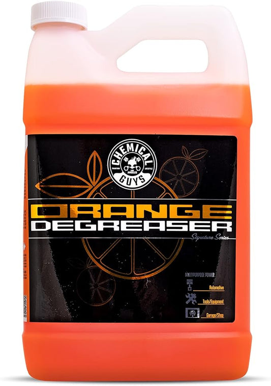 Chemical Guys Signature Series Orange Degreaser, Heavy-duty All-purpose Cleaner For Engines, Tires, Undercarriages & More, Professional Strength Formula, Breaks Down Grease, Oil & Grime - 128 fl oz