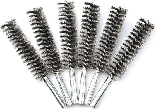 6pcs Pipe Cleaning Brush Set Stainless Steel Bristles, Stainless Steel Pipe Brush for Auto Parts,Bottles, Tubes, Etc.(1" 25mm)