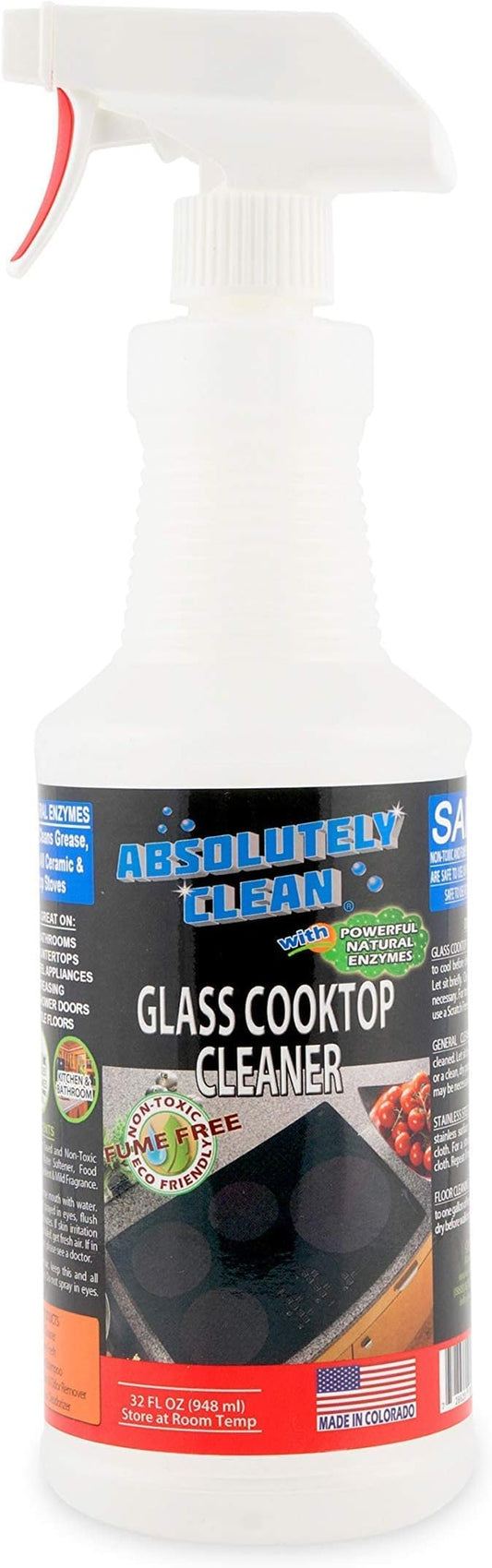 Amazing Ceramic & Glasstop oven cleaner heavy duty- Fume Free & Scratch Free - Streakfree - Powerful, Natural Enzymes - USA Made (32 oz)