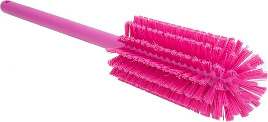 SPARTA Scrub Brush Bottle Brush, Dishwasher Safe Brush with Hanging Hole for Cleaning, Plastic, 16 Inches, Pink, (Pack of 4)