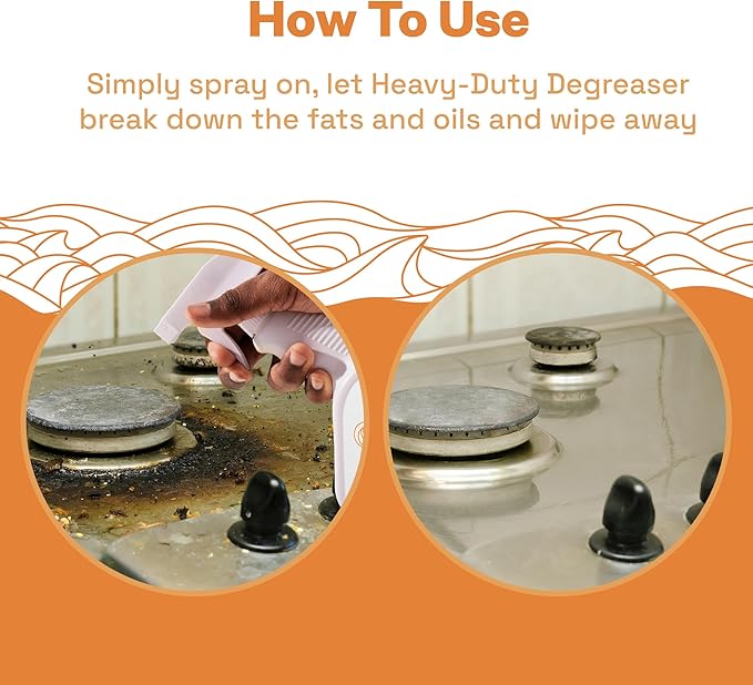 Clean Republic Heavy-Duty Degreaser, Multi-Surface Cleaning Spray for Ovens, Stove Tops, Grills, and More, 32 Fluid Ounce Bottle, 2-Pack