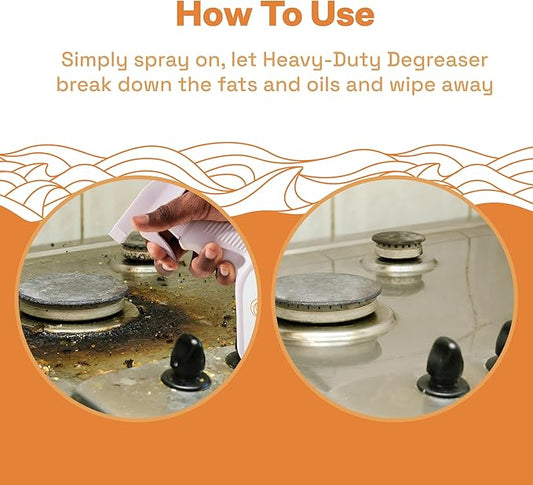 Clean Republic Heavy-Duty Degreaser, Multi-Surface Cleaning Spray for Ovens, Stove Tops, Grills, and More, 32 Fluid Ounce Bottle, 2-Pack