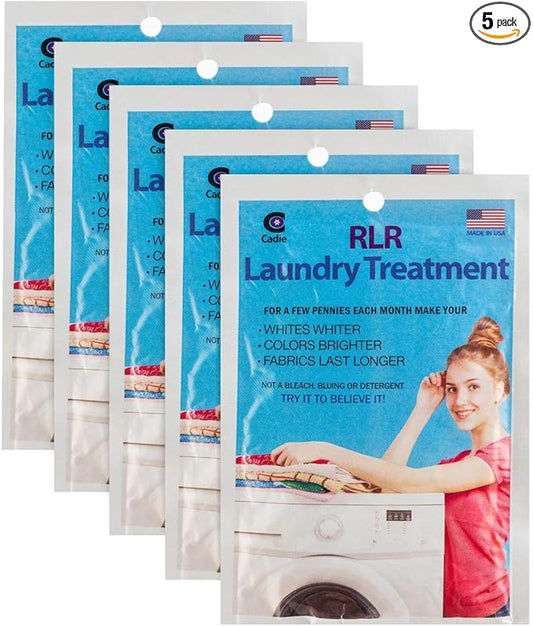 RLR Natural Laundry Detergent Powder – Whitens, Brightens, Refreshes Baby Cloth Diaper Detergent, Musty Towels, Workout Clothes - Non-toxic, Fragrance-Free For Sensitive Skin (Pack of 5)
