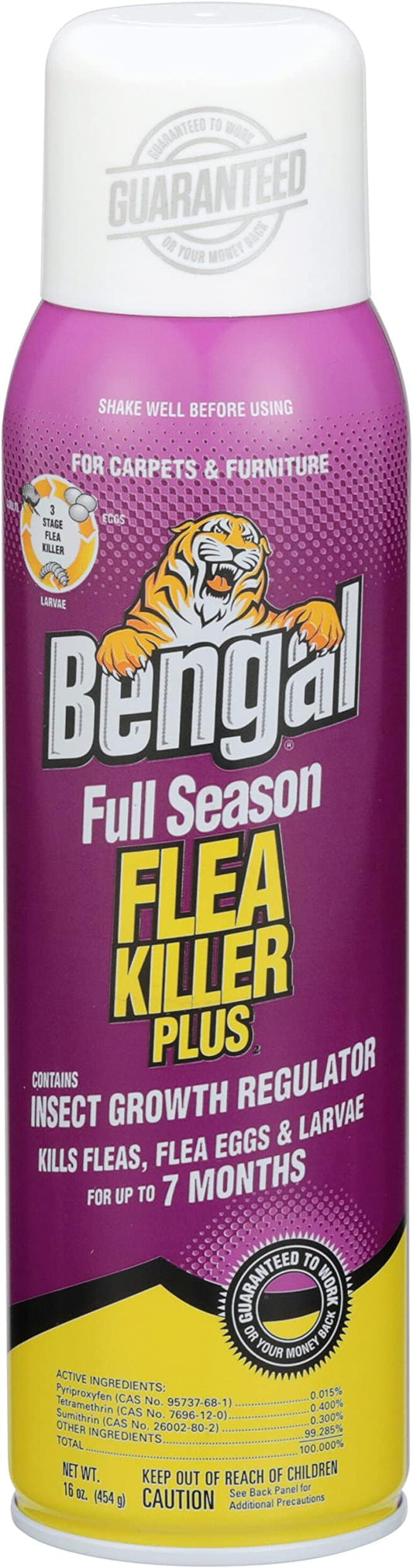 Bengal Full Season Flea Killer Plus, Flea and Tick Aerosol Spray with Insect Growth Regulator, 16 Oz. Aerosol Can