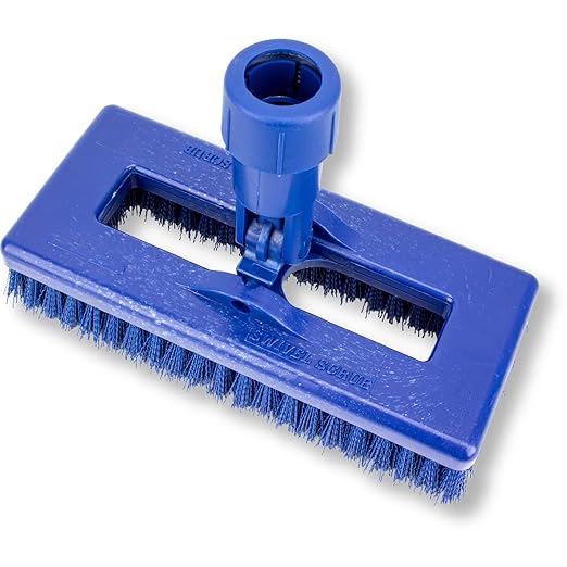 SPARTA 3638831EC05 Polyester Rectangle Scrub Brush, Floor Brush, Cleaning Brush With Swivel Head For Cleaning, 8 Inches, Blue