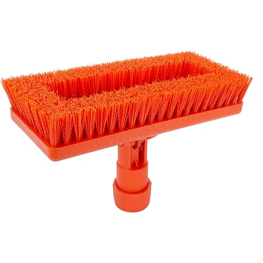 SPARTA 3638831EC05 Polyester Rectangle Scrub Brush, Floor Brush, Cleaning Brush With Swivel Head For Cleaning, 8 Inches, Orange