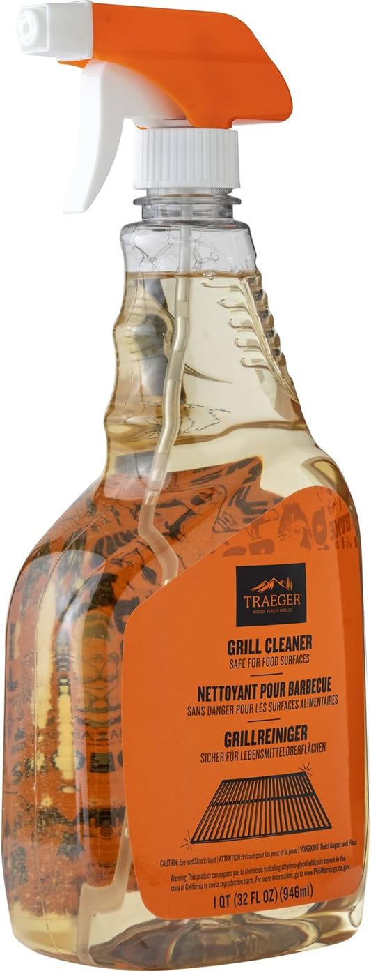 Traeger Grills BAC679 Grill Cleaner Spray Bottle, Grease Cutter, Keep Grill Shiny, No Harmful Chemicals, Citrus Scent, 946ml