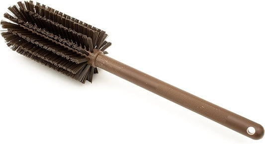 SPARTA Large Water Bottle Brush Ideal for Wide-Mouth Jars, Bottles and Tumblers, Dishwashing Tool with Handle for Home and Commercial Kitchens, Plastic, 16 Inches, Brown, (Pack of 4)