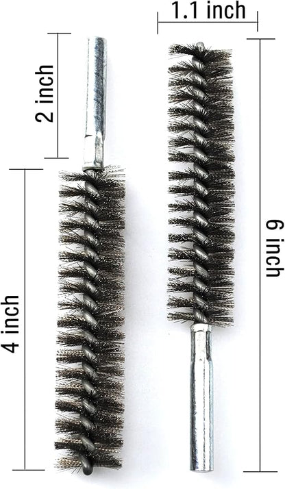 6pcs Pipe Cleaning Brush Set Stainless Steel Bristles, Stainless Steel Pipe Brush for Auto Parts, Tubes, Etc. (1 1/10"(28mm))