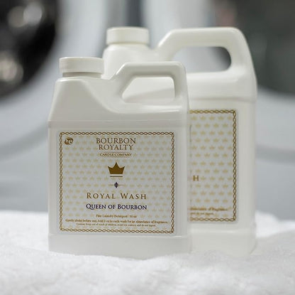 Royal Wash 32 Ounce High Efficiency Scented Fragranced Liquid Laundry Detergent, Queen of Bourbon, White