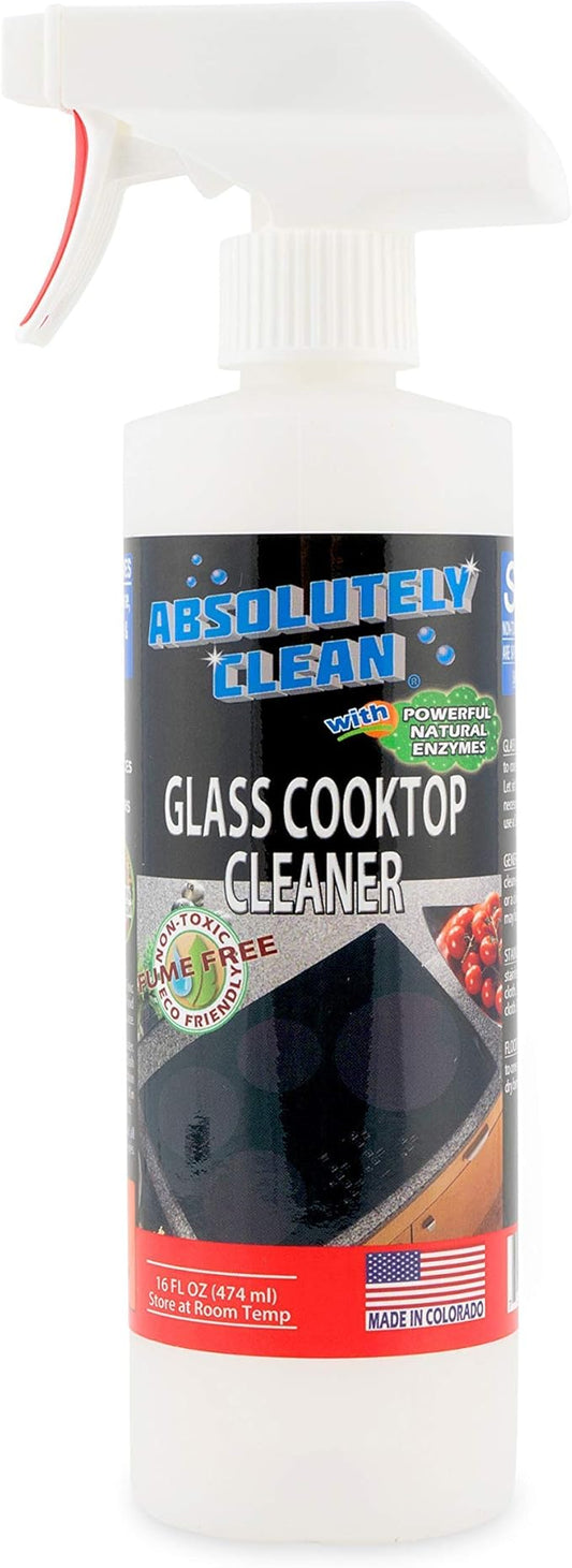 Amazing Ceramic & Glasstop oven cleaner heavy duty- Fume Free & Scratch Free - Streakfree - Powerful, Natural Enzymes - USA Made (16 oz)