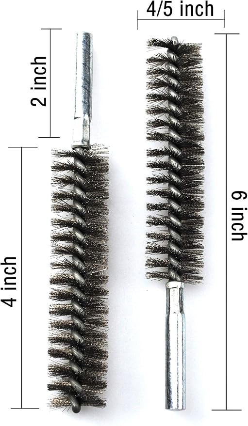 6pcs Pipe Cleaning Brush Set Stainless Steel Bristles, Stainless Steel Pipe Brush for Auto Parts,Bottles, Tubes, Etc.(4/5" 20mm)