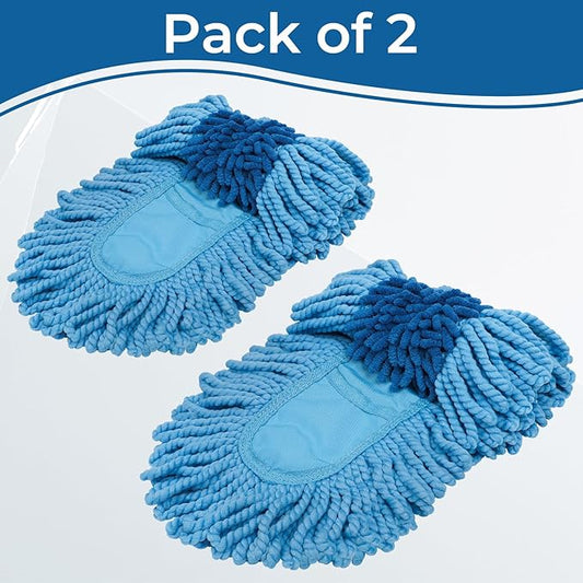 2 Pack Dust Mop Replacement Head for Floor Duster Compatible with O-Cedar Hardwood Floor 'N Baseboard Dust Mop