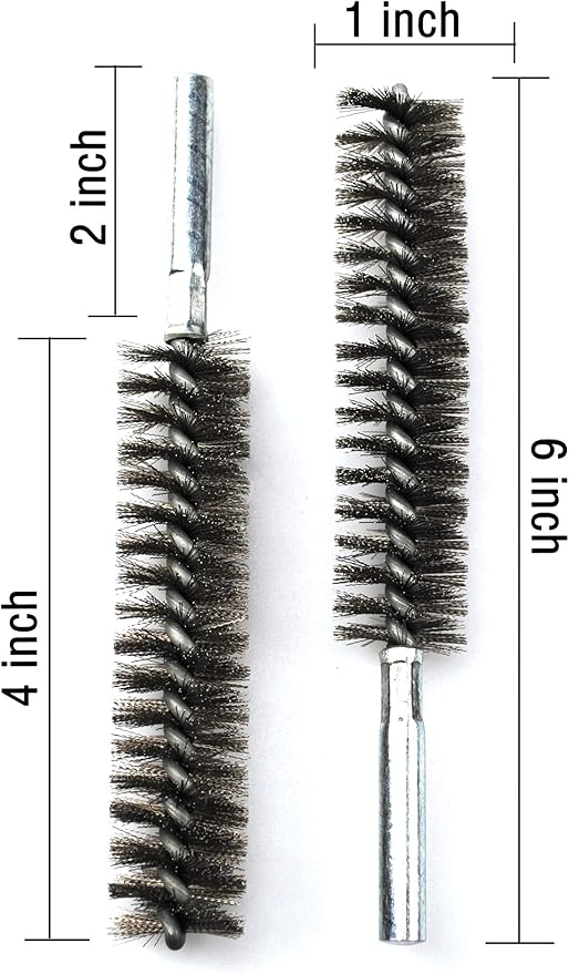 6pcs Pipe Cleaning Brush Set Stainless Steel Bristles, Stainless Steel Pipe Brush for Auto Parts,Bottles, Tubes, Etc.(1" 25mm)
