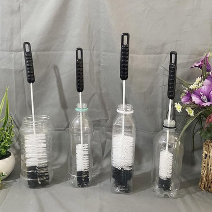Coralpearl Bottle Brushes Thin Long Handle X 2, Utility Skinny Wire Cleaner Set Big Small, Bendable Flexible for Cleaning Narrow Neck Water, Beer, Wine, Baby Bottles, Pipes, Tubes, Hoses, and Flasks