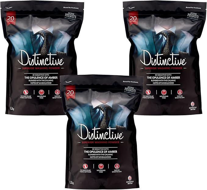 Elevate Your laundry with Distinctive/Powder Laundry Detergent/Biological Washing Powder/Masculine Opulence of Amber/Eco Laundry Detergent (Pack of 1)