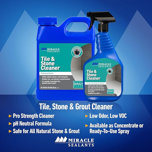 Miracle Sealants Tile & Stone Cleaner Concentrate for Natural Stone, Tile & Grout, Gallon, 4 Pack