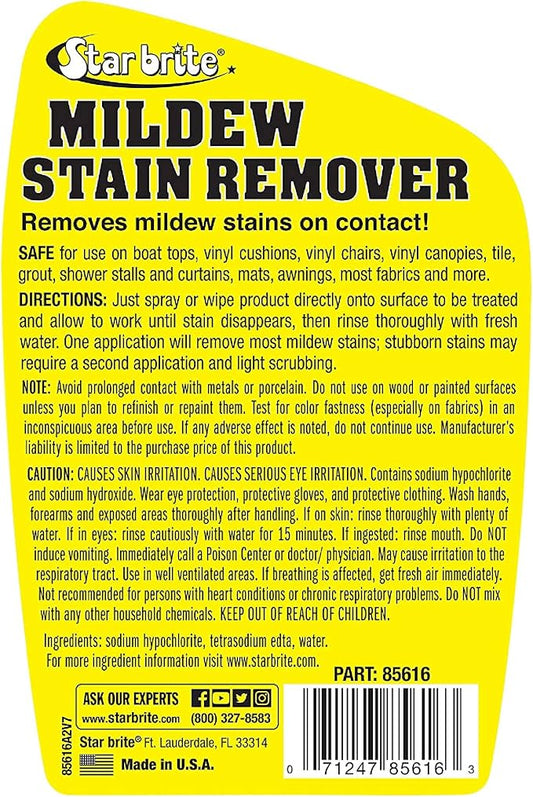 STAR BRITE Mold & Mildew Stain Remover + Cleaner – Removes Stains on Contact - 32 OZ (085632)