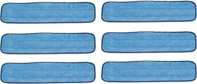 Real Clean 24 inch Microfiber Wet Mop Refill Pads for Flat Microfiber Mop Frames (Pack of 6)