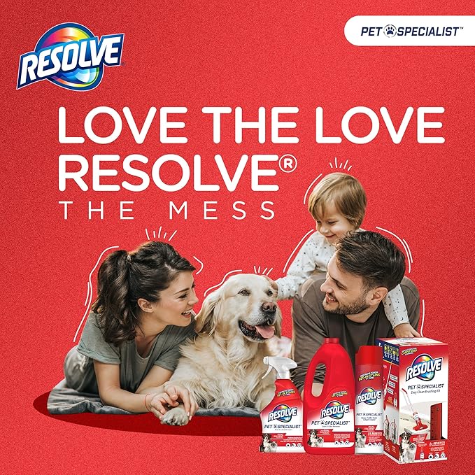 Resolve Pet Specialist Carpet Cleaner, Pet Stain and Odor Remover, Carpet Cleaner Spray, 32fl oz Spray & 60fl oz Refill