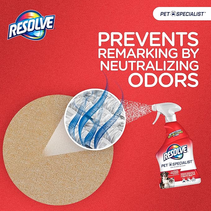 Resolve Pet Specialist Carpet Cleaner, Pet Stain and Odor Remover, Carpet Cleaner Spray, 32fl oz Spray & 60fl oz Refill