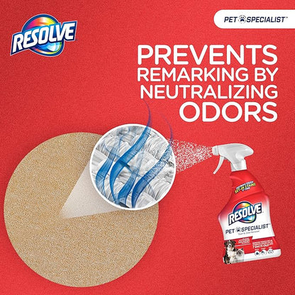 Resolve Pet Specialist Carpet Cleaner, Pet Stain and Odor Remover, Carpet Cleaner Spray, 32fl oz Spray & 60fl oz Refill